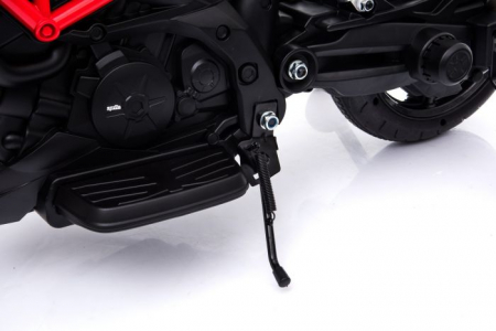 Licensed electric ride-on motorcycle, Aprilia Dorsoduro 900, 60W 12V, leather seat, black [3]