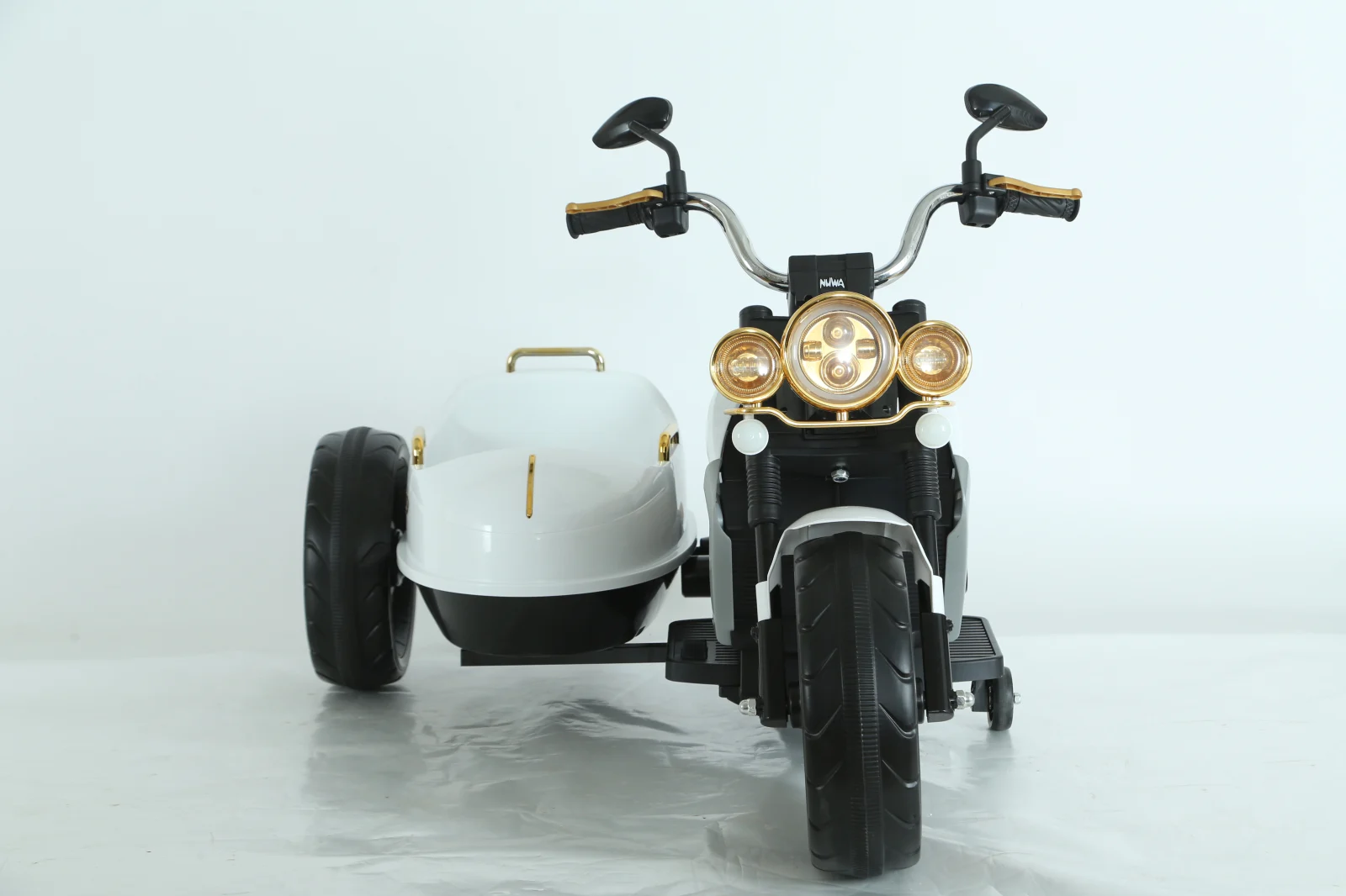 Motocicleta electrica BJDL1588 cu atasament,  55W, 12V 7Ah, premium, alba [8]