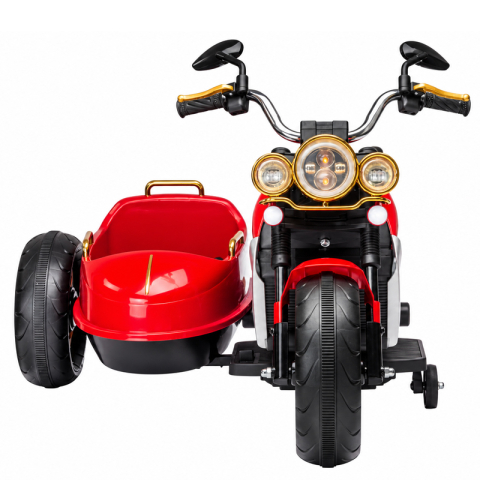 Motociclete electrice - Motocicleta electrica BJDL1588 cu atasament,  55W, 12V 7Ah, premium, rosie