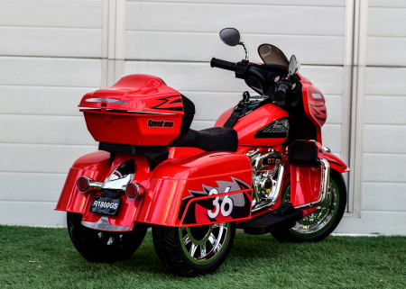 Children's ride on electric motorcycle Chopper Victorius R1800GS, 70W 12V, music player, red [6]