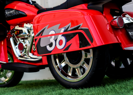 Children's ride on electric motorcycle Chopper Victorius R1800GS, 70W 12V, music player, red [9]
