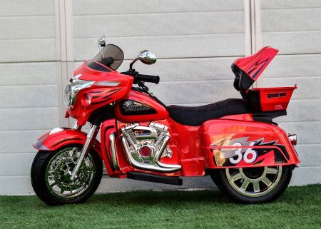 Children's ride on electric motorcycle Chopper Victorius R1800GS, 70W 12V, music player, red [3]