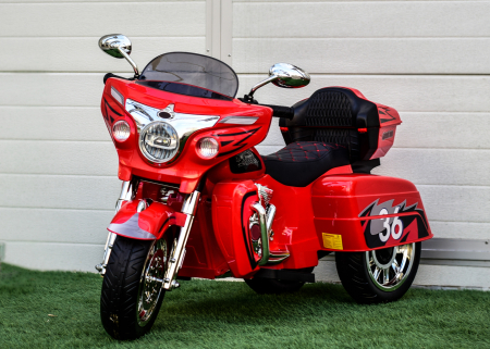Motociclete electrice - Motocicleta electrica copii Chopper Victorius R1800GS, 70W 12V, music player, rosu