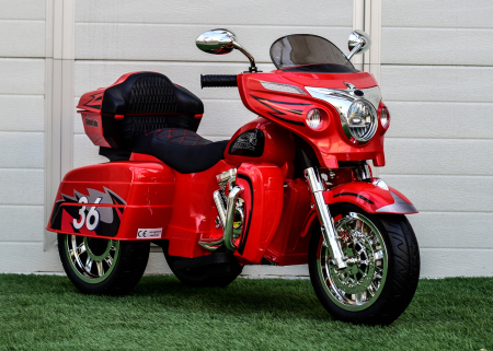 Children's ride on electric motorcycle Chopper Victorius R1800GS, 70W 12V, music player, red [5]