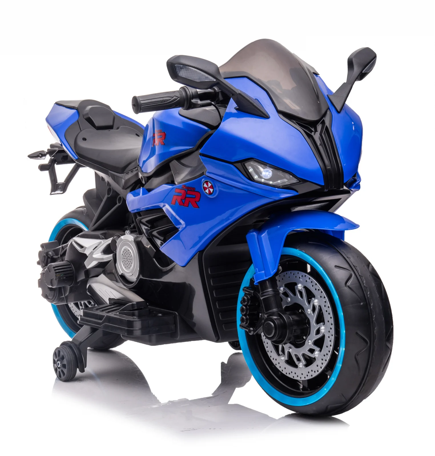 Motociclete electrice - Motocicleta electrica copii,  B919, bluetooth, 90W, baterie 12V, albastra