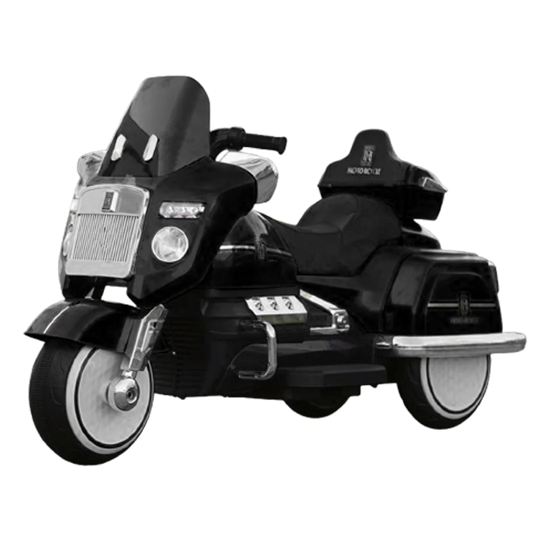 Ride on Motorcycles - Kids Electric Motorcycle Chopper Royce 12V 80W with Remote Control and Bluetooth, black