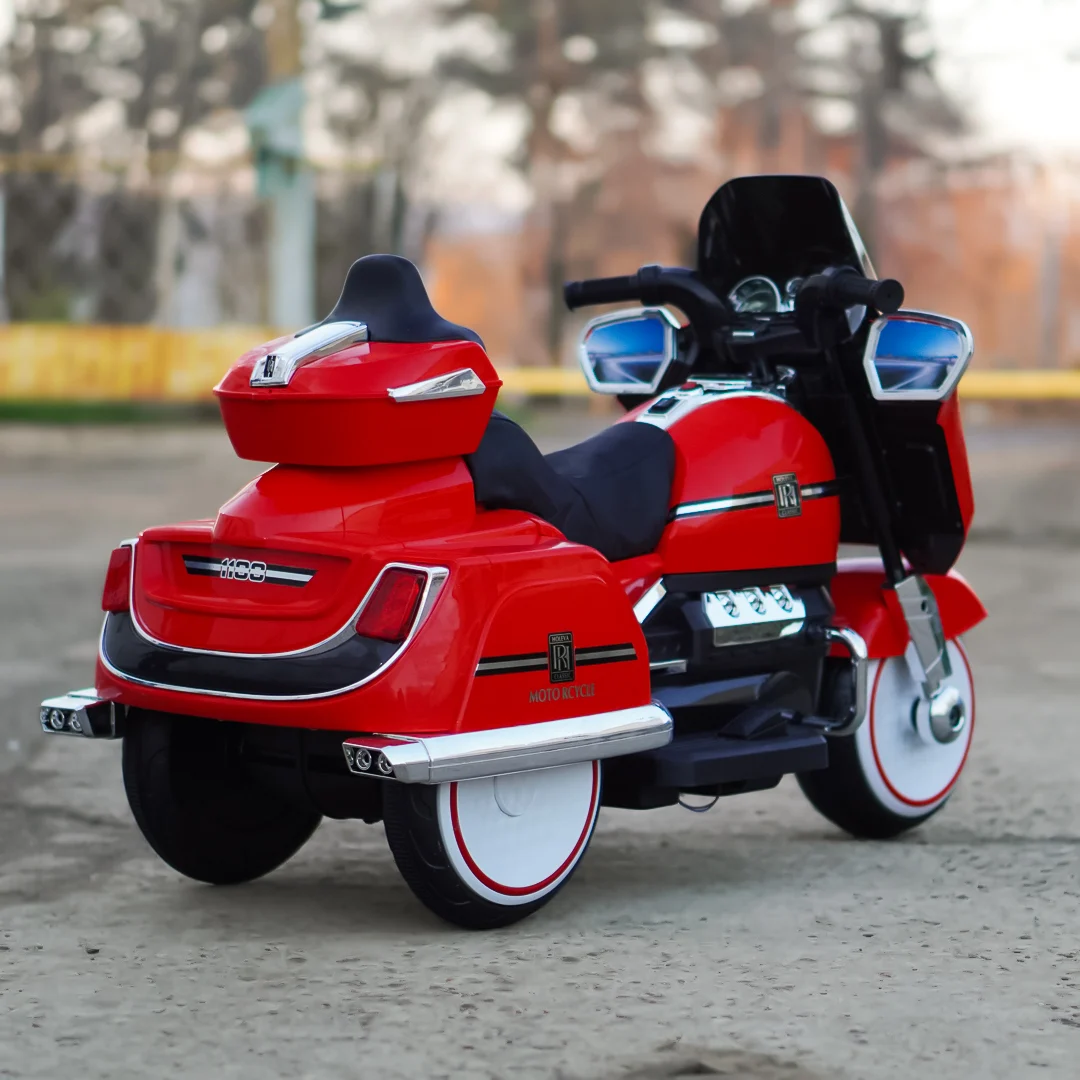 Kids Electric Motorcycle Chopper Royce 12V 80W with Remote Control and Bluetooth, red [7]