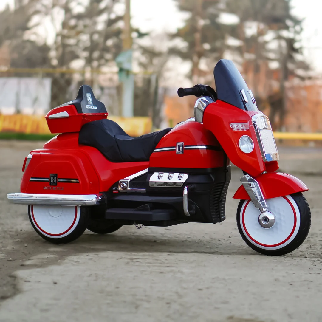Kids Electric Motorcycle Chopper Royce 12V 80W with Remote Control and Bluetooth, red [2]