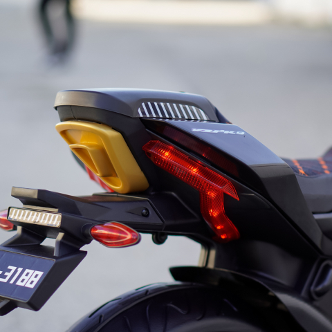 Motocicleta electrica copii R9, 150W, 24V, roti moi, scaun tapitat, neagra [11]