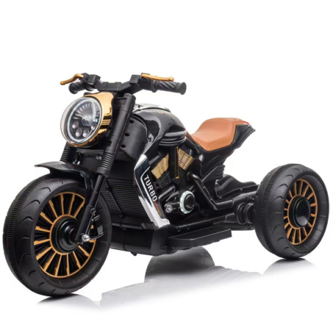 Ride on Motorcycles - Electric ride-on motorcycle for children, SuperMoto, 70W, 12V, upholstered seat, bluetooth, black
