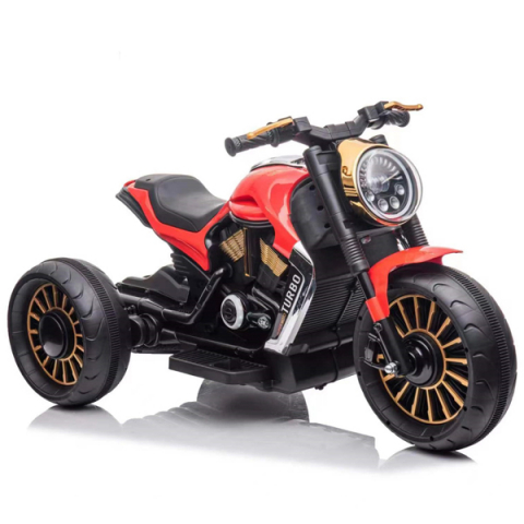 Ride on Motorcycles - Electric ride-on motorcycle for children, SuperMoto, 70W, 12V, upholstered seat, bluetooth, red