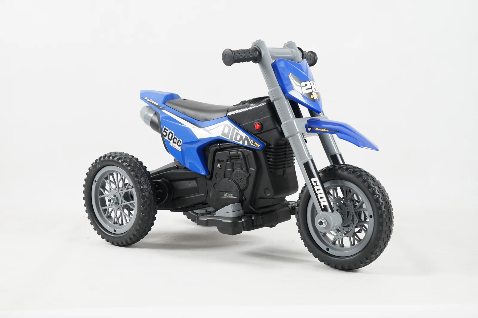 Motociclete electrice - Motocicleta electrica cu 3 roti, tip enduro, 60W, 12V, albastra