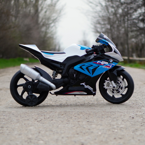 Motocicleta electrica cu licenta BMW HP4, pentru copil 3-9 ani, albastra [6]