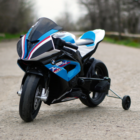 Motocicleta electrica cu licenta BMW HP4, pentru copil 3-9 ani, albastra [1]