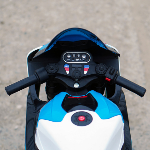 Motocicleta electrica cu licenta BMW HP4, pentru copil 3-9 ani, albastra [10]