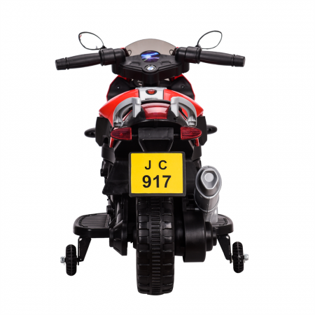 Electric ride-on motorcycle with auxiliary wheels BJ917 35W 6V, red [5]