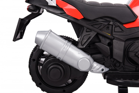Electric ride-on motorcycle with auxiliary wheels BJ917 35W 6V, red [13]