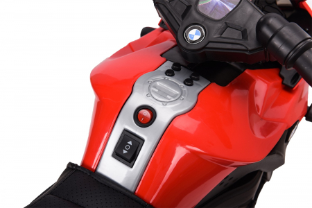 Electric ride-on motorcycle with auxiliary wheels BJ917 35W 6V, red [9]