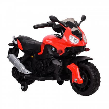 Motociclete electrice - Motocicleta electrica pentru copii cu roti ajutatoare, BJ917 35W 6V, rosie