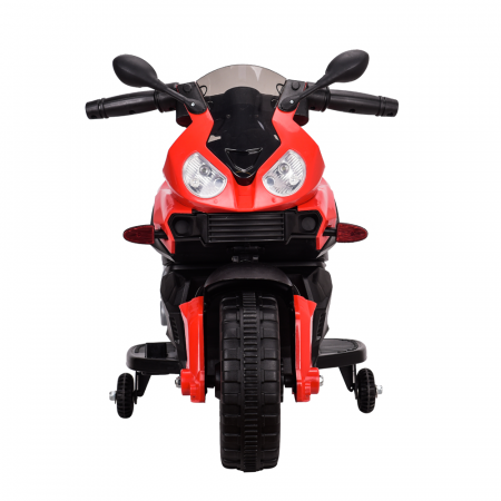 Electric ride-on motorcycle with auxiliary wheels BJ917 35W 6V, red [2]