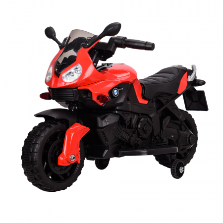 Electric ride-on motorcycle with auxiliary wheels BJ917 35W 6V, red [1]