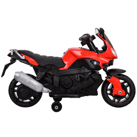 Electric ride-on motorcycle with auxiliary wheels BJ917 35W 6V, red [3]