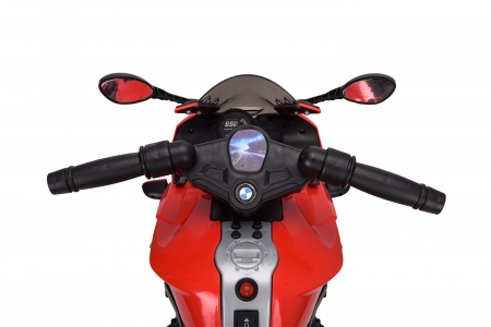 Electric ride-on motorcycle with auxiliary wheels BJ917 35W 6V, red [10]