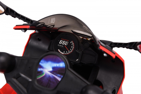 Electric ride-on motorcycle with auxiliary wheels BJ917 35W 6V, red [11]