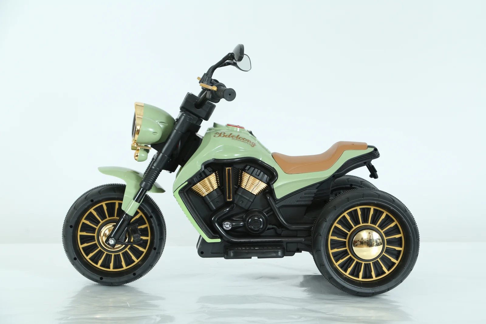 Motocicleta electrica Jocker cu 3 roti, telecomanda inclusa, 70W, echipare, premium, verde [8]