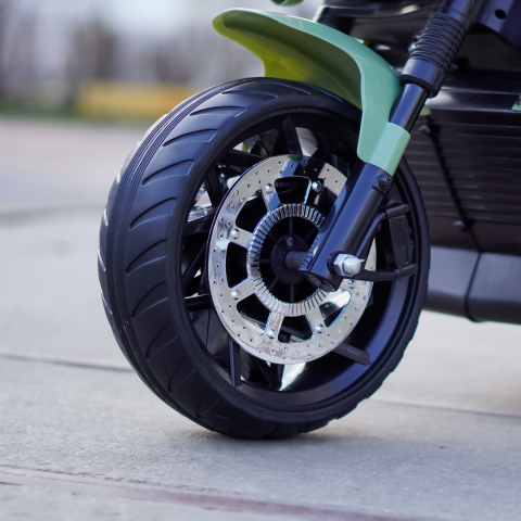 Motocicleta electrica Jocker cu 3 roti, telecomanda inclusa, 70W, echipare, premium, verde [10]