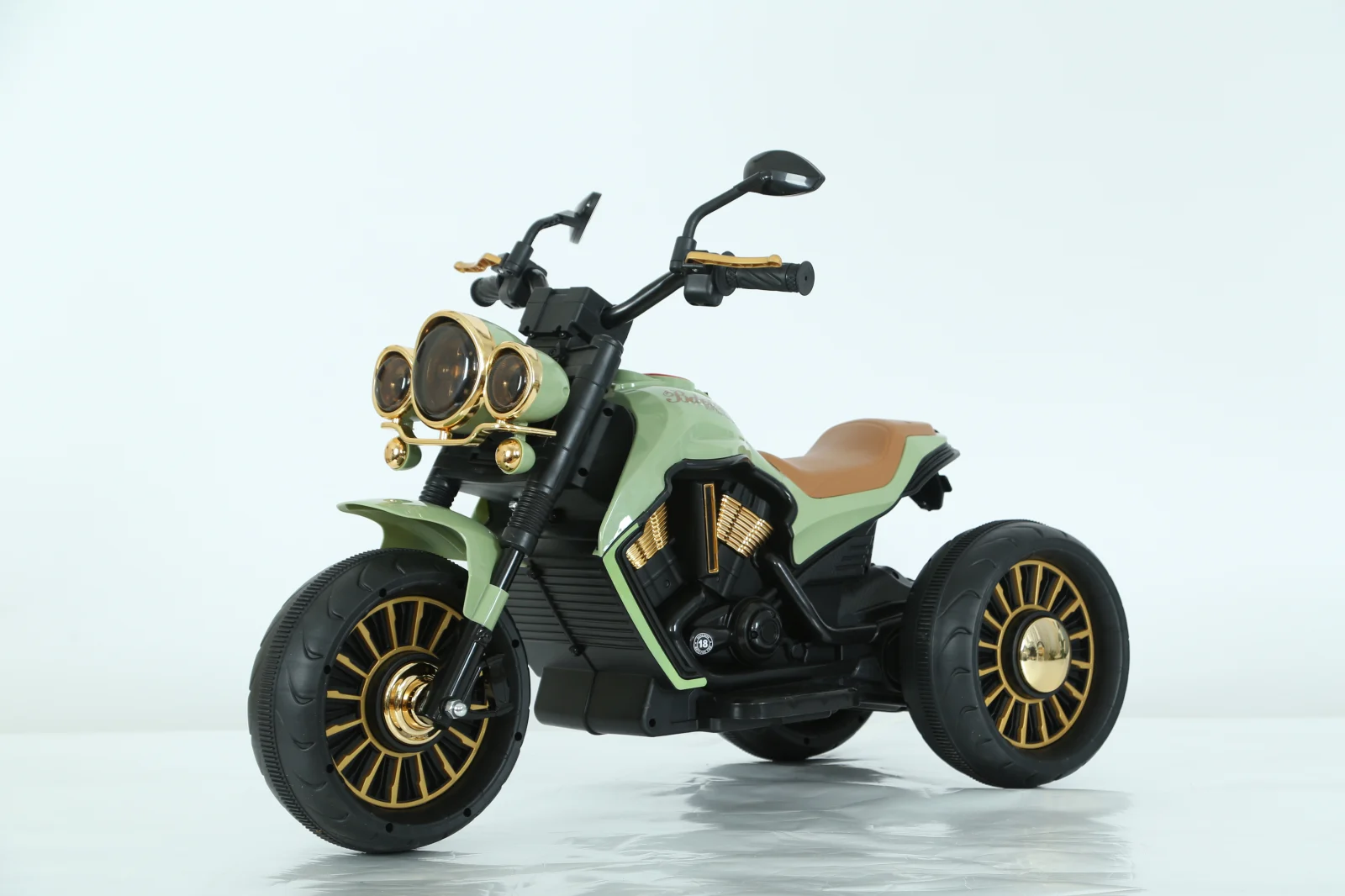 Motocicleta electrica Jocker cu 3 roti, telecomanda inclusa, 70W, echipare, premium, verde [2]