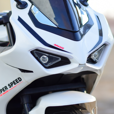 Motocicleta electrica pentru BDQ888, 70W 12V, cu roti moi, bluetooth, alba [9]