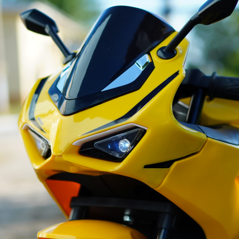 Ride-on motorcycle for children BDQ888, 70W 12V, EVA wheels, bluetooth, yellow [11]