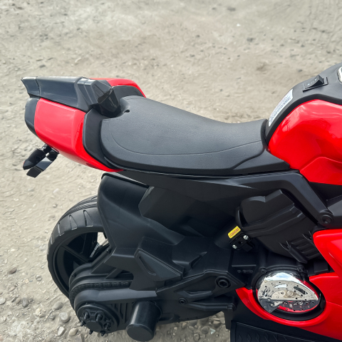 Motocicleta electrica pentru BDQ888, 70W 12V, cu roti moi, bluetooth, rosie [14]