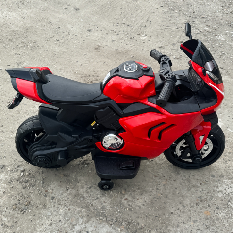 Motocicleta electrica pentru BDQ888, 70W 12V, cu roti moi, bluetooth, rosie [9]