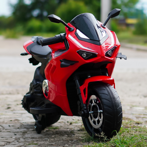 Motocicleta electrica pentru BDQ888, 70W 12V, cu roti moi, bluetooth, rosie [10]