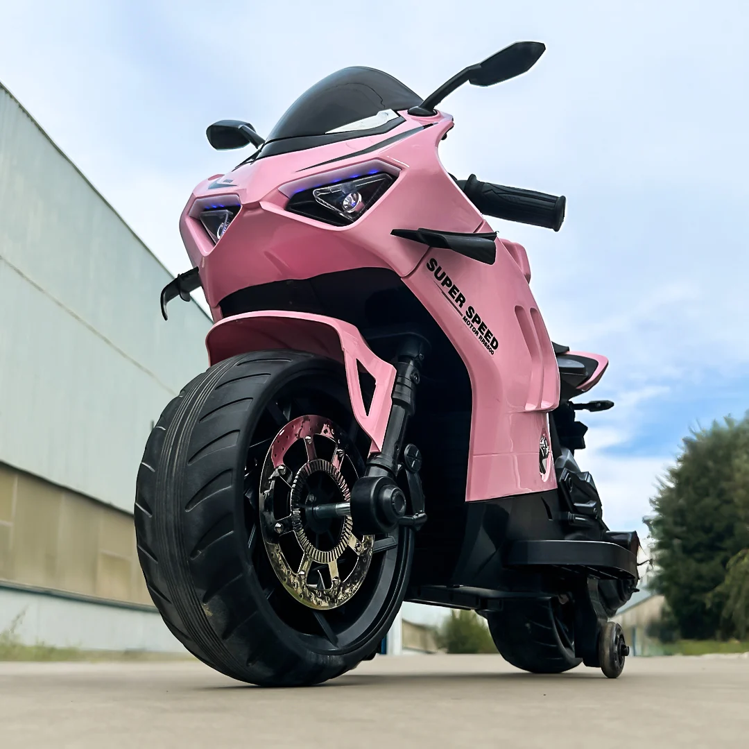 Motocicleta electrica pentru BDQ888, 70W 12V, cu roti moi, bluetooth, roz [1]