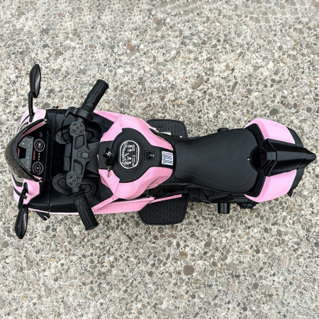 Motocicleta electrica pentru BDQ888, 70W 12V, cu roti moi, bluetooth, roz [7]