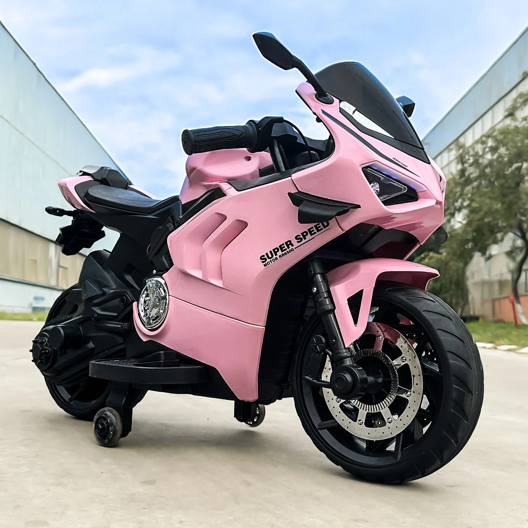 Motocicleta electrica pentru BDQ888, 70W 12V, cu roti moi, bluetooth, roz [2]