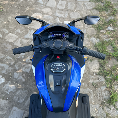 Motocicleta electrica pentru copii 3-9 ani, SuperBike TR15, PREMIUM, albastra [12]