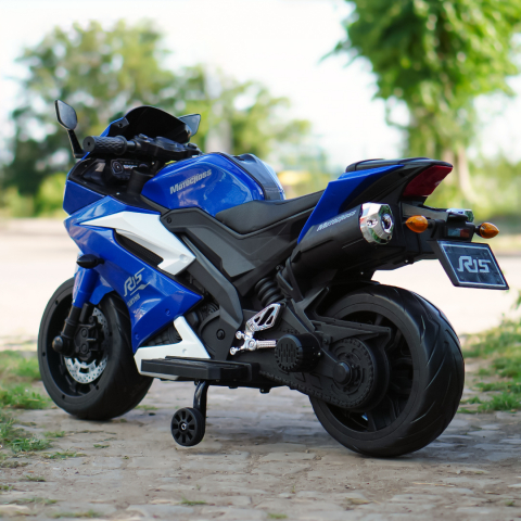 Motocicleta electrica pentru copii 3-9 ani, SuperBike TR15, PREMIUM, albastra [5]