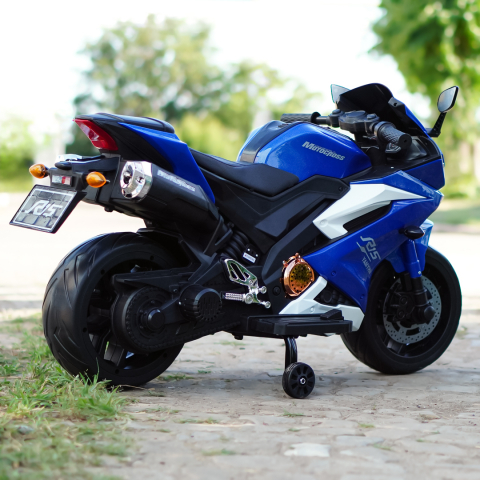 Motocicleta electrica pentru copii 3-9 ani, SuperBike TR15, PREMIUM, albastra [8]