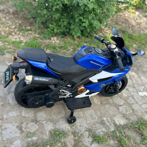 Motocicleta electrica pentru copii 3-9 ani, SuperBike TR15, PREMIUM, albastra [11]