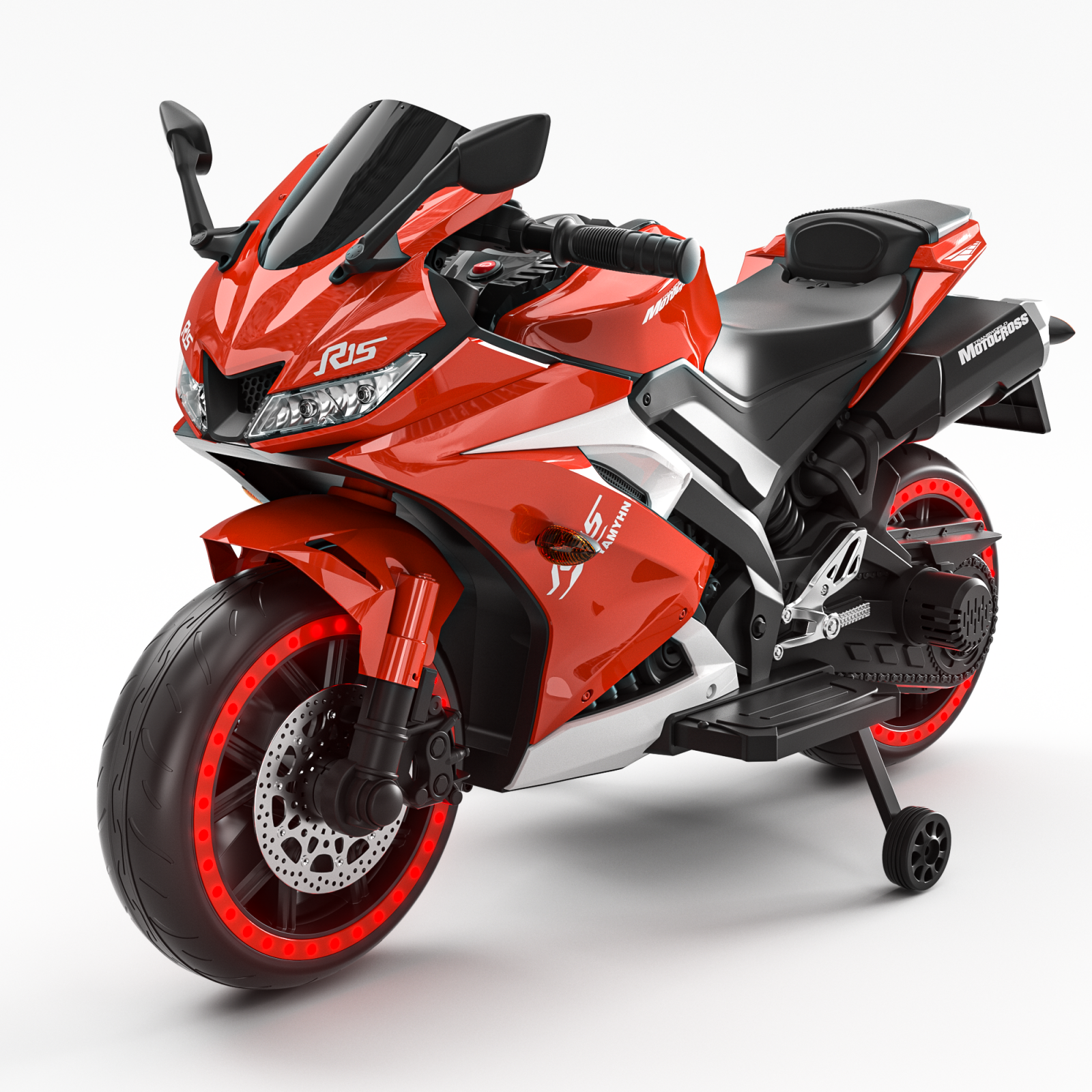 Motociclete electrice - Motocicleta electrica pentru copii 3-9 ani, SuperBike TR15, PREMIUM, rosie