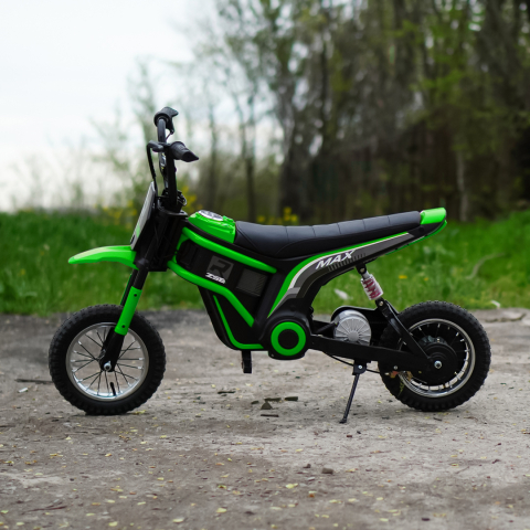 Motocicleta electrica pentru copii 5-10 ani, Enduro, 350W, 24V, scaun tapitat,  verde [3]