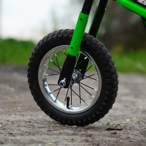 Motocicleta electrica pentru copii 5-10 ani, Enduro, 350W, 24V, scaun tapitat,  verde [8]