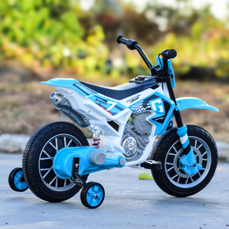 Motocicleta electrica pentru copii BJH022, 70W, 12V, albastru [9]