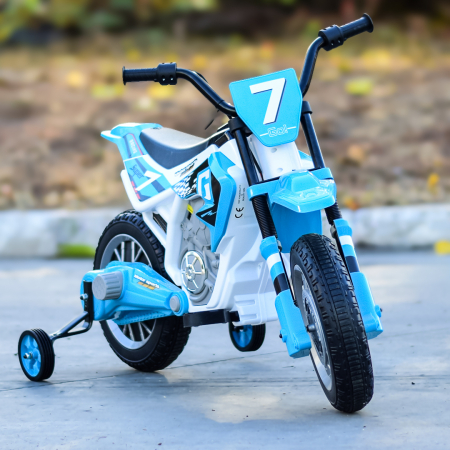 Motocicleta electrica pentru copii BJH022, 70W, 12V, albastru [10]