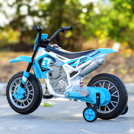 Motocicleta electrica pentru copii BJH022, 70W, 12V, albastru [5]