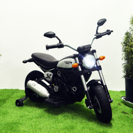 Motociclete electrice - Motocicleta electrica pentru copii BT307 60W, roti gonflabile, neagra